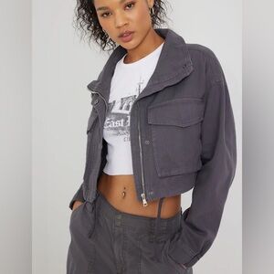 Garage Cropped Utility Jacket in Grey